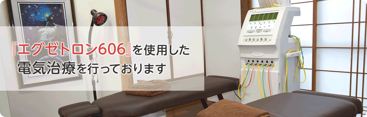 『エグゼトロン606』を使用した 電気治療を行っております